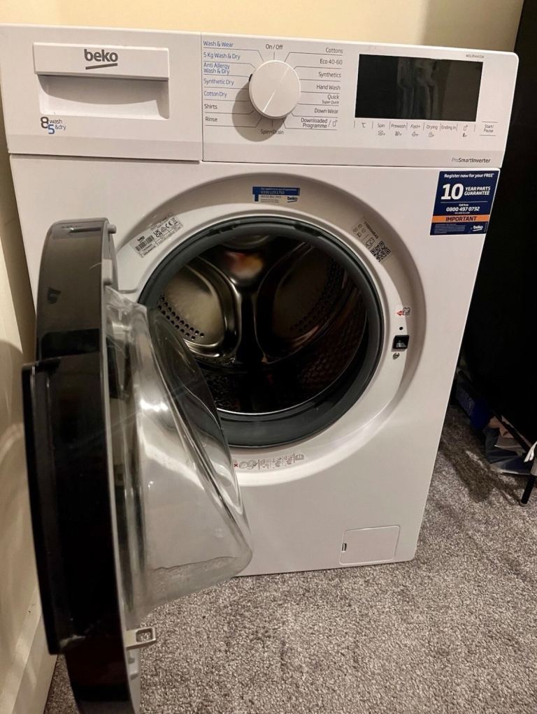 Beko 8kg Washing Machine – White, Excellent Condition
