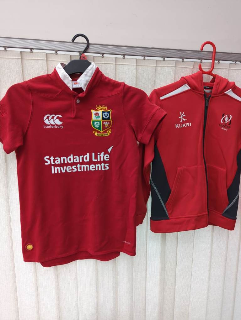 Ulster Rugby Jacket & British Lions Jersey (11-12,12-14)