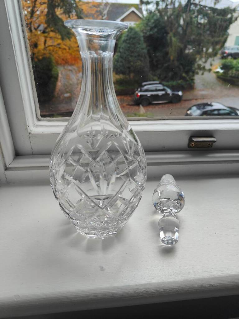 Vintage Bohemia hand cut lead crystal decanter.