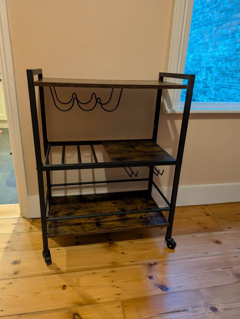 Industrial Style Drinks Trolley / Bar Cart on Wheels