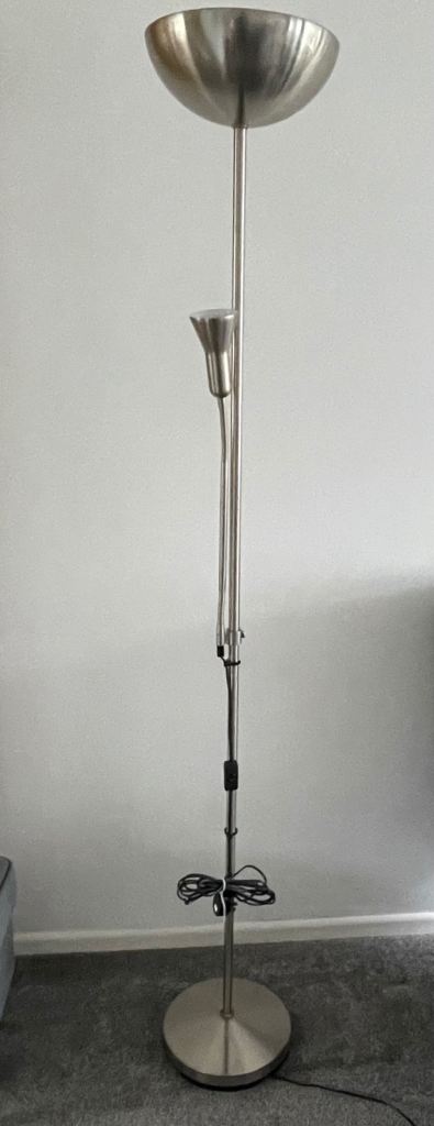IKEA standard lamp with reading lamp.