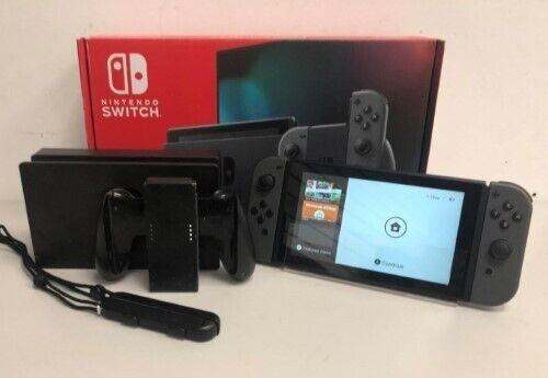  NEW Nintendo Switch Console 32GB Grey Version 2 Improved Battery