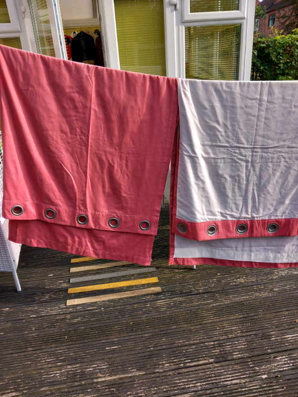 Lined Curtains colour blush to fit on pole Denton m34