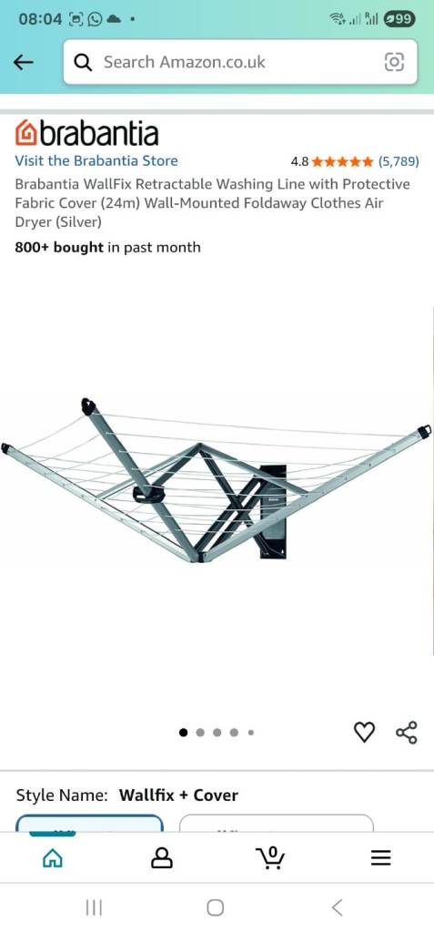 Wallfix retractable washing line