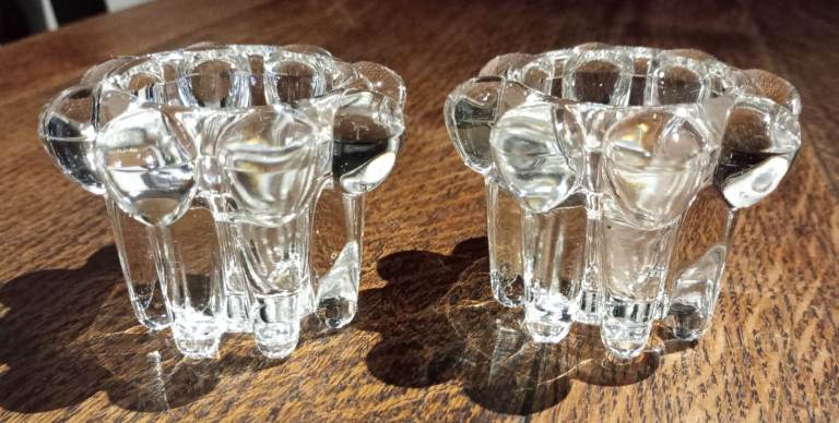 Vintage glass candle holders