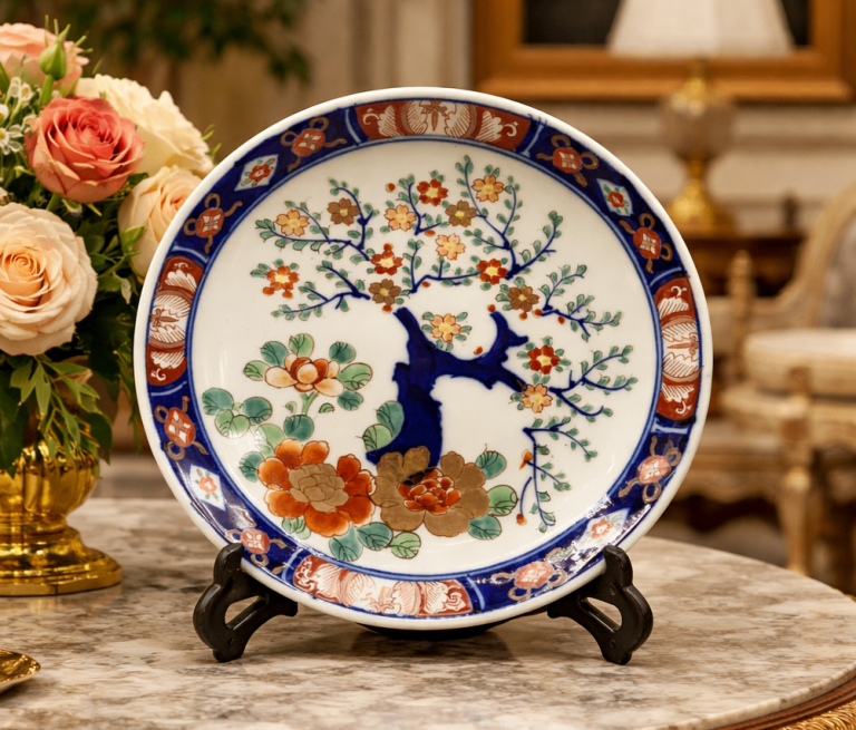 Japanese Arita Porcelain Charger Dish Imari 19th-Century Antique Plate