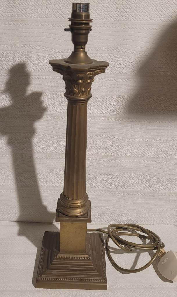 Laura Ashley Vintage Corinthian Column Table Lamp Solid Brass, 48 Cm High