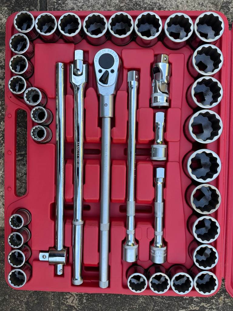 Kennedy 3/4in. Drive, Socket Set, Metric/Imperial, 22mm - 50mm/7/8in. - 2in. Set of 36