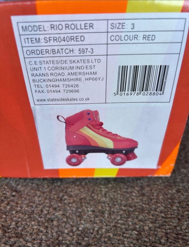 SFR Rio Roller Boots, size 3