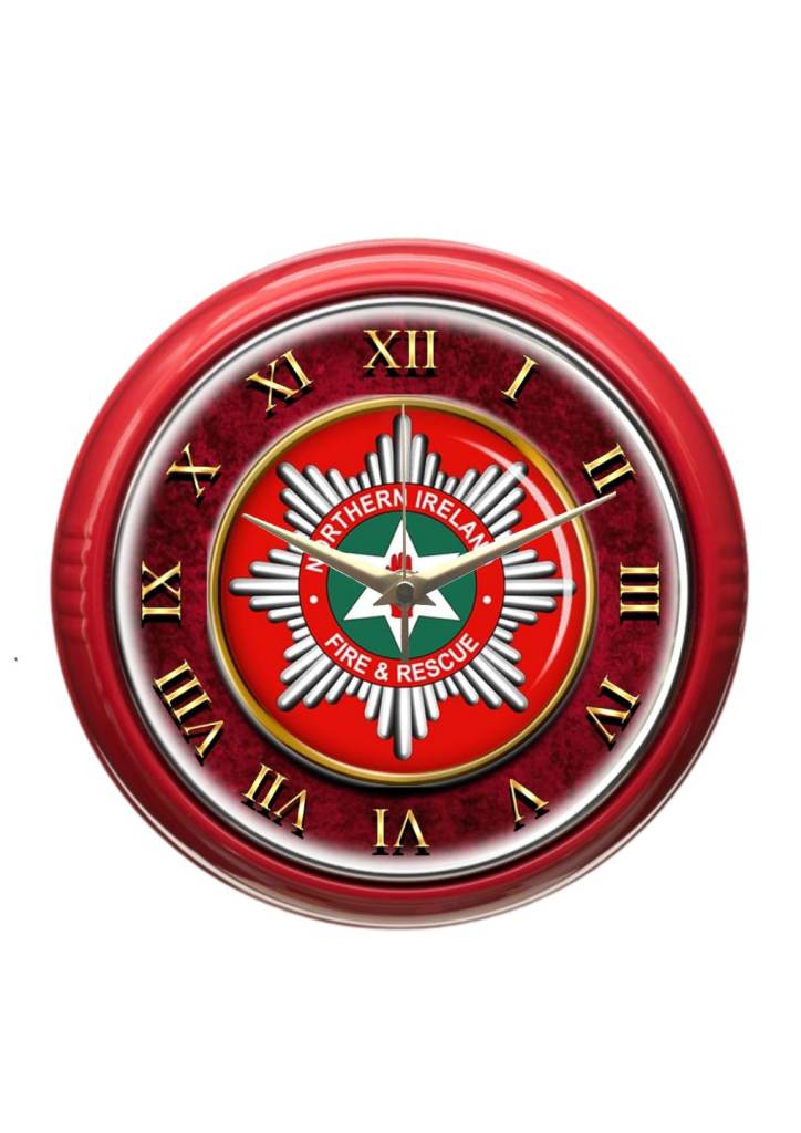 Man cave, fire station crest 10 inch wall clock 