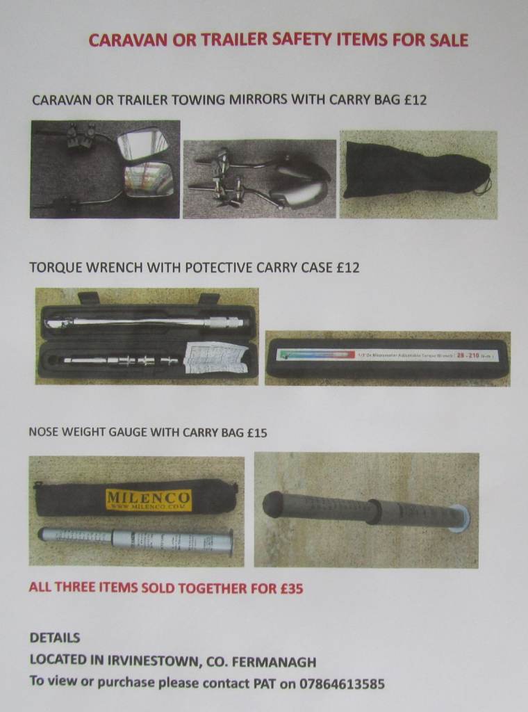 Items for caravan or trailer improved safety
