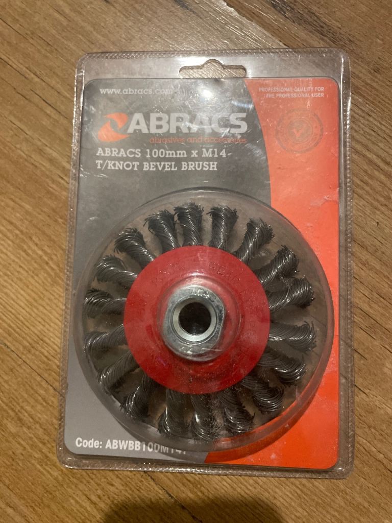 Abracs 100mm x M14 Twist Knot Bevel Brush for Angle Grinder