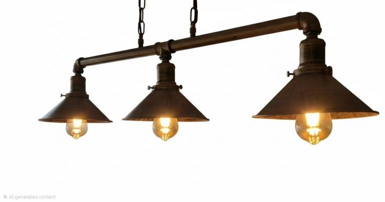 Industrial Style copper effect Ceiling Light Fixture – Good Condition