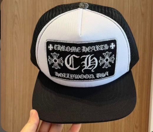 Chrome Hearts Hollywood USA Trucker Cap - Black & White