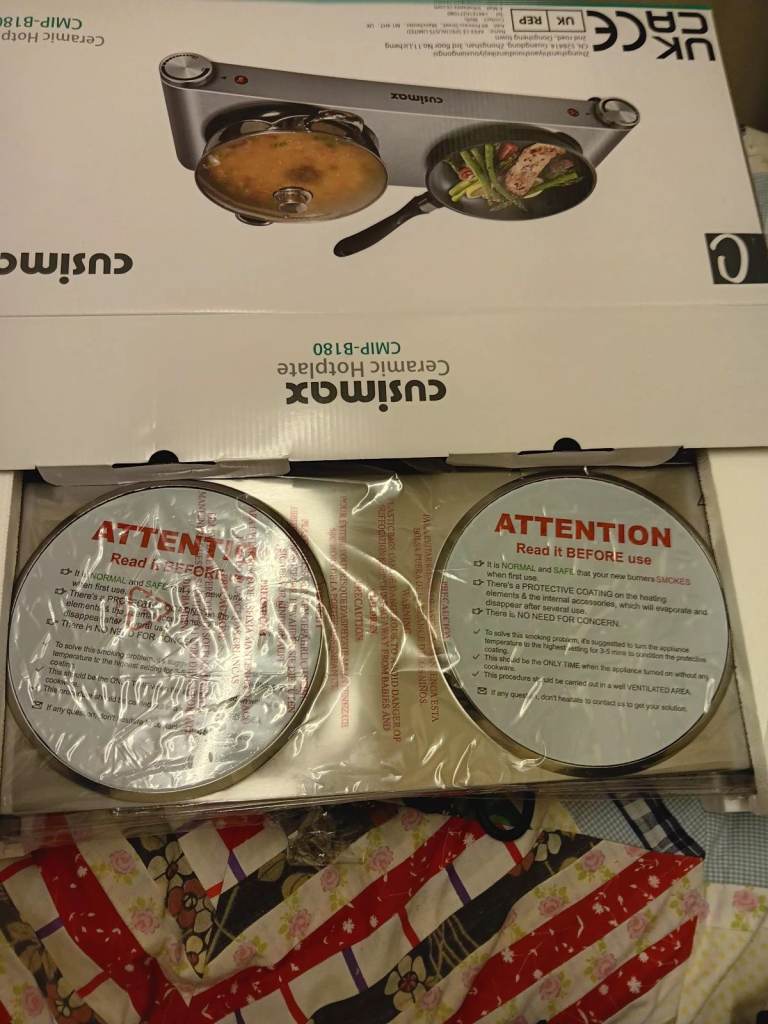 Cusimax Ceramic Hotplate CMIP_B180,  2400w, Brand new, Boxed