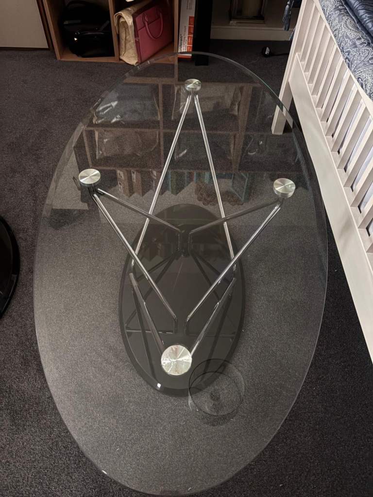  Coffee table and half moon console table 