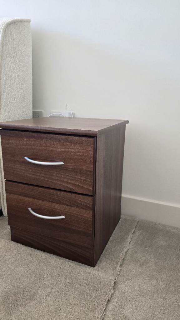 Pair of Wooden Bedside Tables – Two Drawers, Good Condition