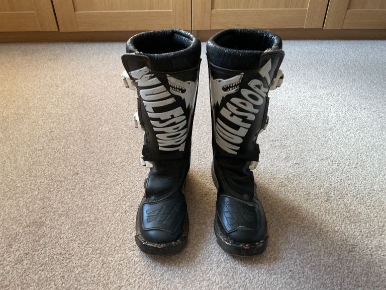 Wulfsport Kids Motocross Boots Size UK12 MX Youth Offroad Quad Dirtbike Pitbike Kawasaki Suzuki Fox