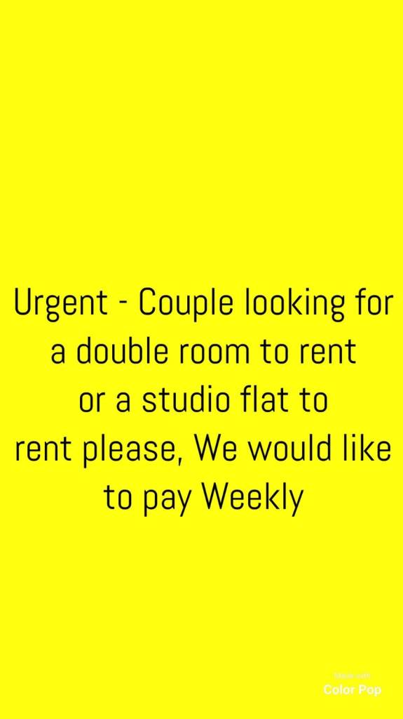 image for Urgent - Couple looking for a room to rent or a studio flat to rent please