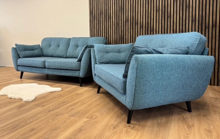 DFS zinc French Connection sofa + cuddle chair set **DELIVERY AVAILABLE**
