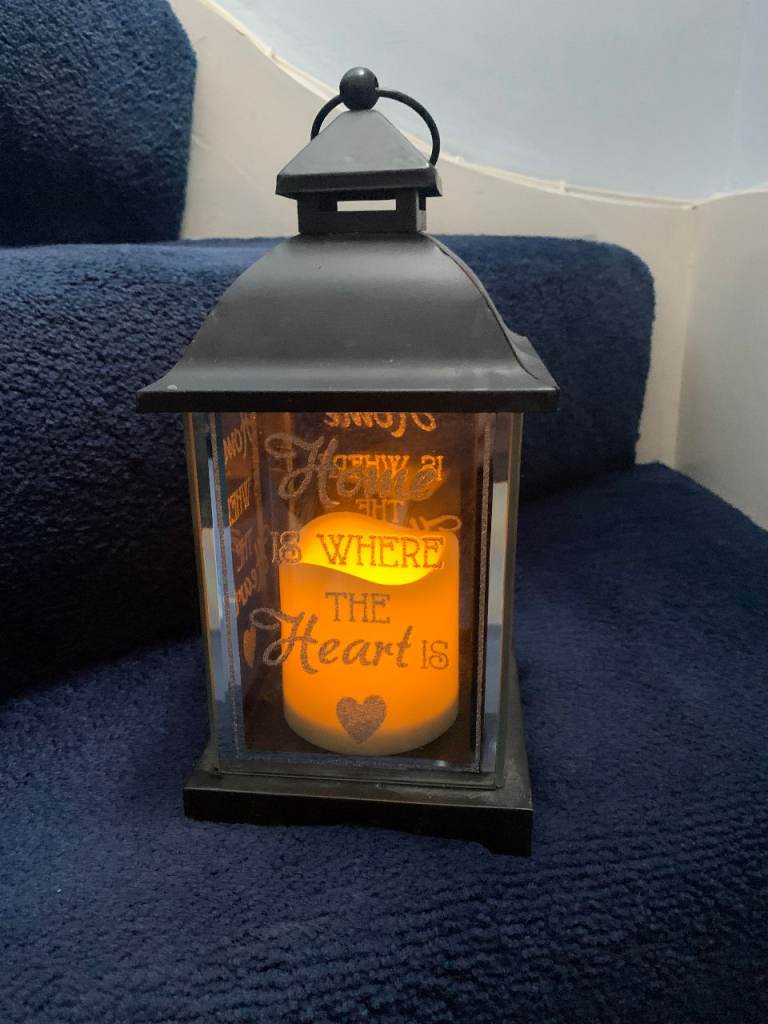 Indoor/Outdoor Home Is Where The Heart Is Candle Lantern