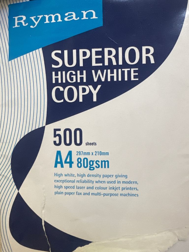 Ryman Superior High White Copy paper A4 80gsm