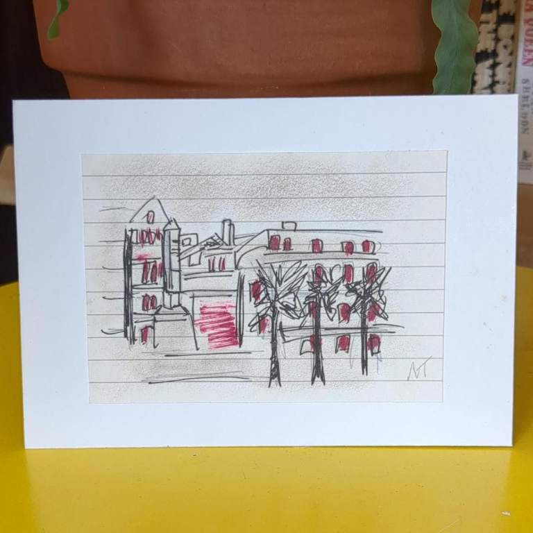 Original sketch on paper 'A Town' #sketch   