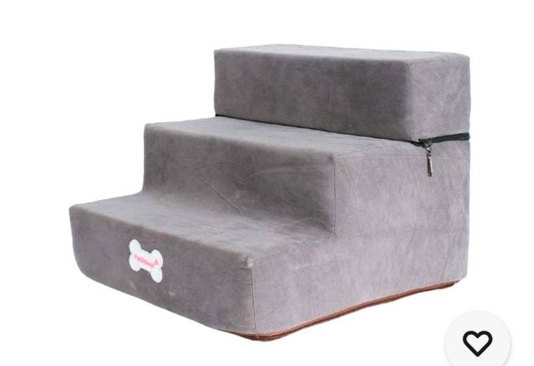 A new still packed fabric 3 step pet stairs the measurements are enclosed 