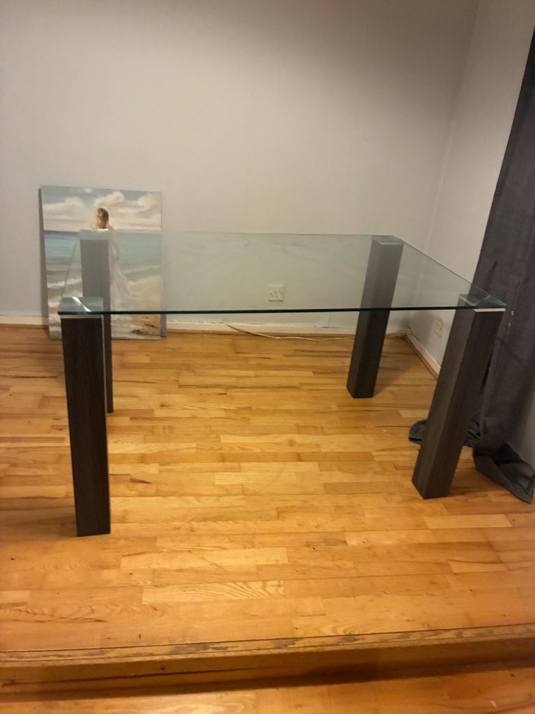 Glass dining table 