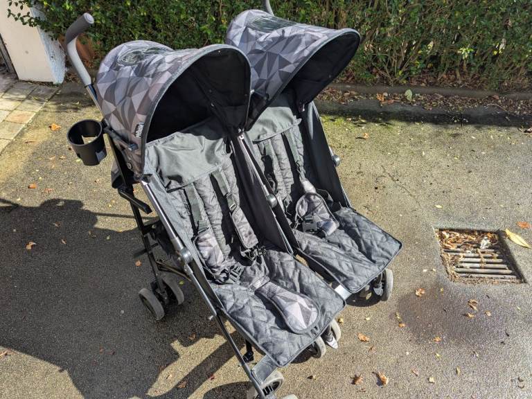 My Babiie MB11 Dani Dyer Geo Twin Stroller – “Cherish” Black