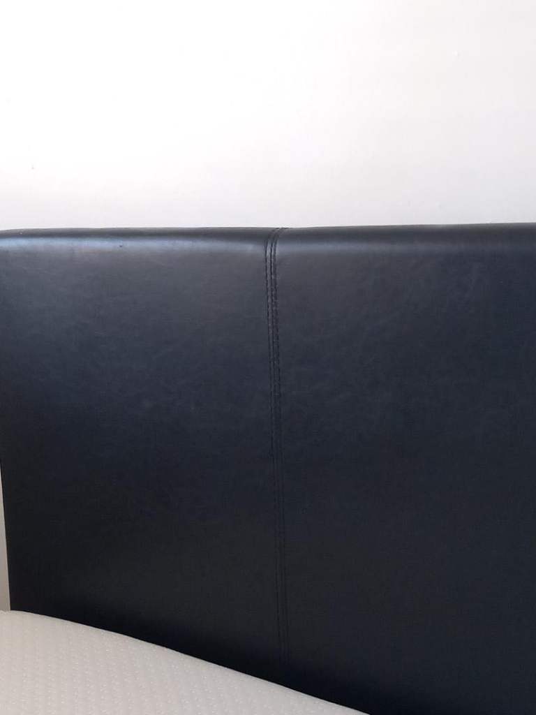 Queen size bed (large single) with memory foam mattress and headboard.