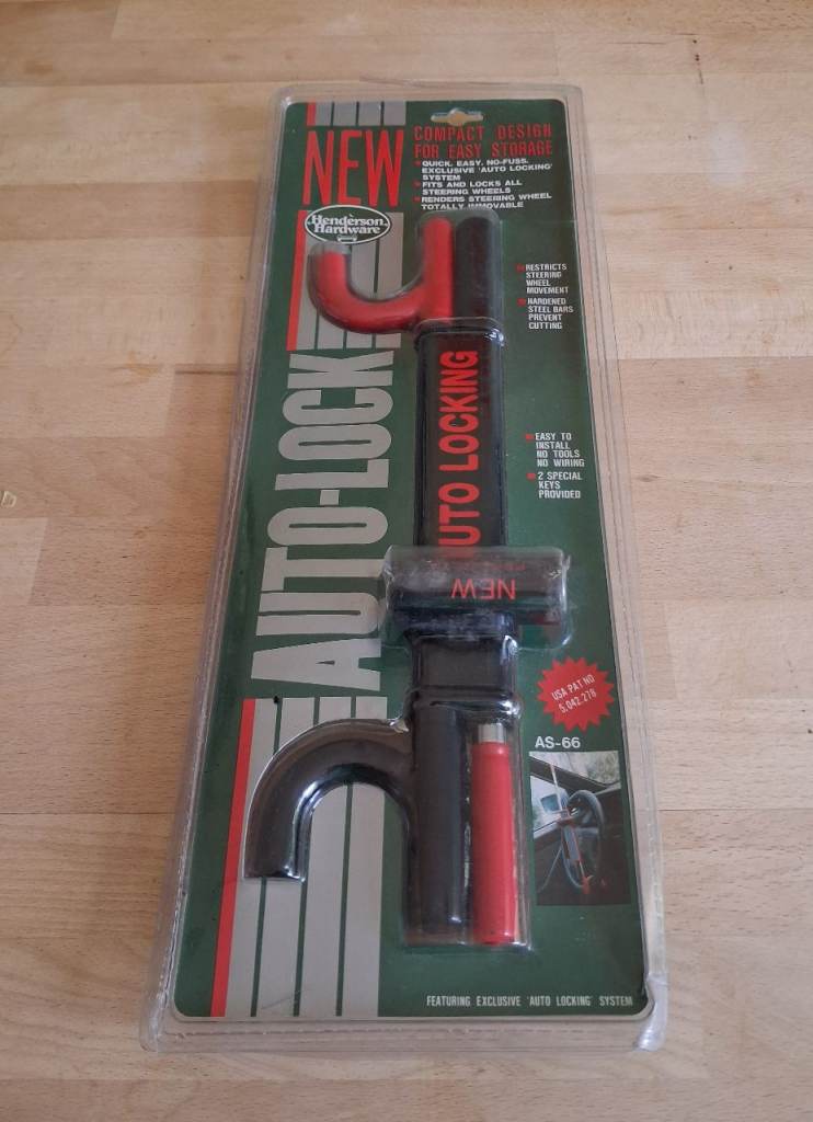 Henderson Auto-Lock Steering Wheel Lock - Anti-Theft Car Security + 2 Keys NEW