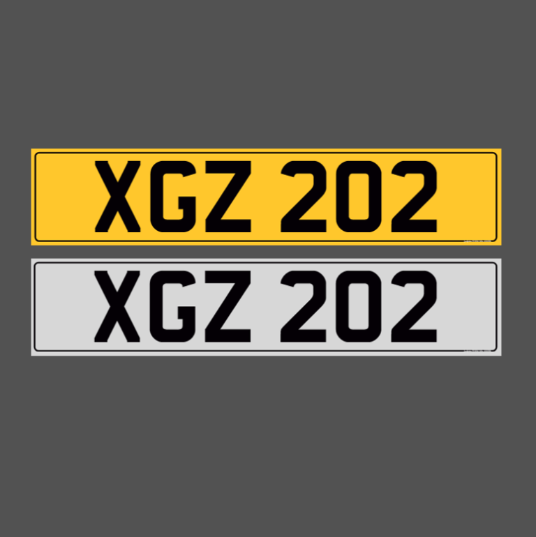 XGZ 202 - Dateless Cherished Registration Number Plate