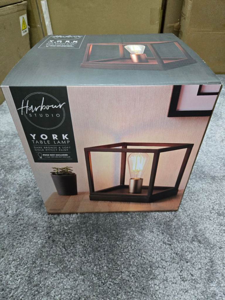 York table lamp brand new bronze black modern