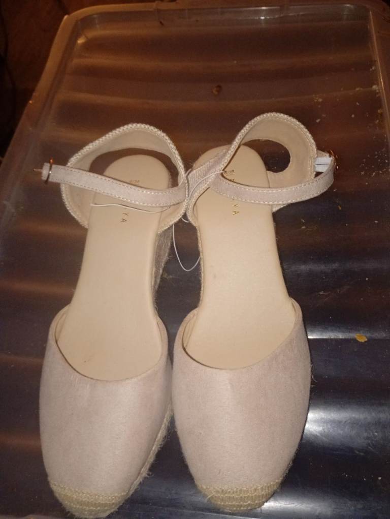 Papaya Espadrille Wedge Sandals – Beige, New with Tags £3