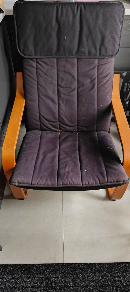2 x IKEA Poang chairs with 1 Footstall 
