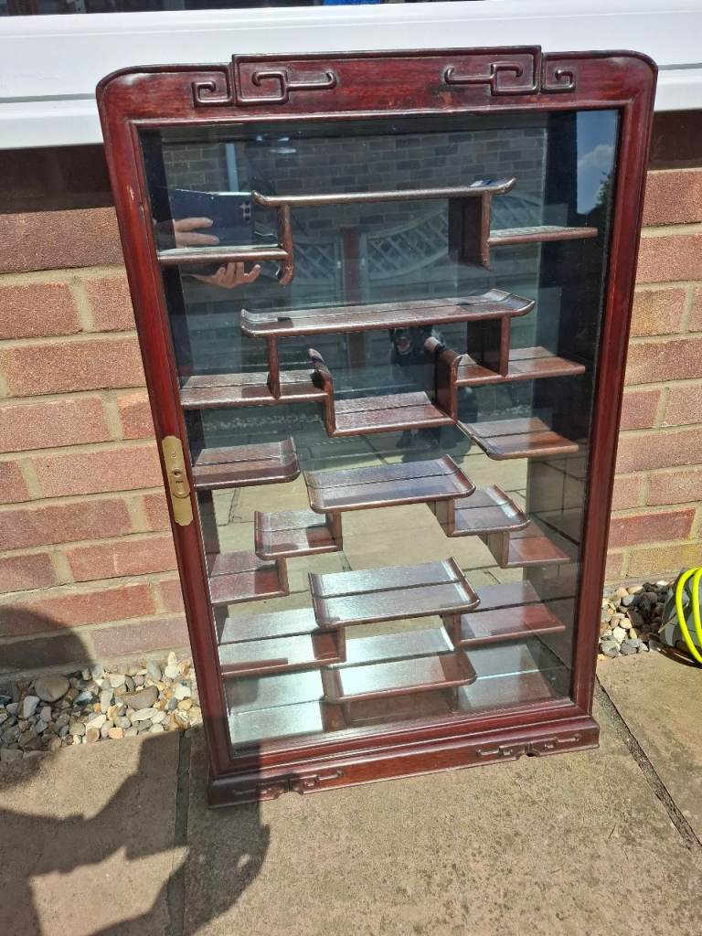 Mahogany wall display cabinet 