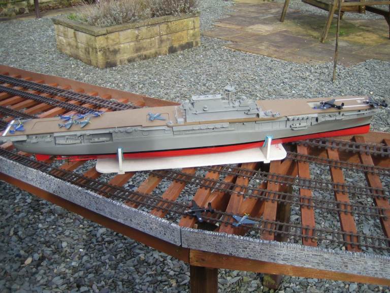 Model Aircraft Carrier – Hand-built, Good Condition