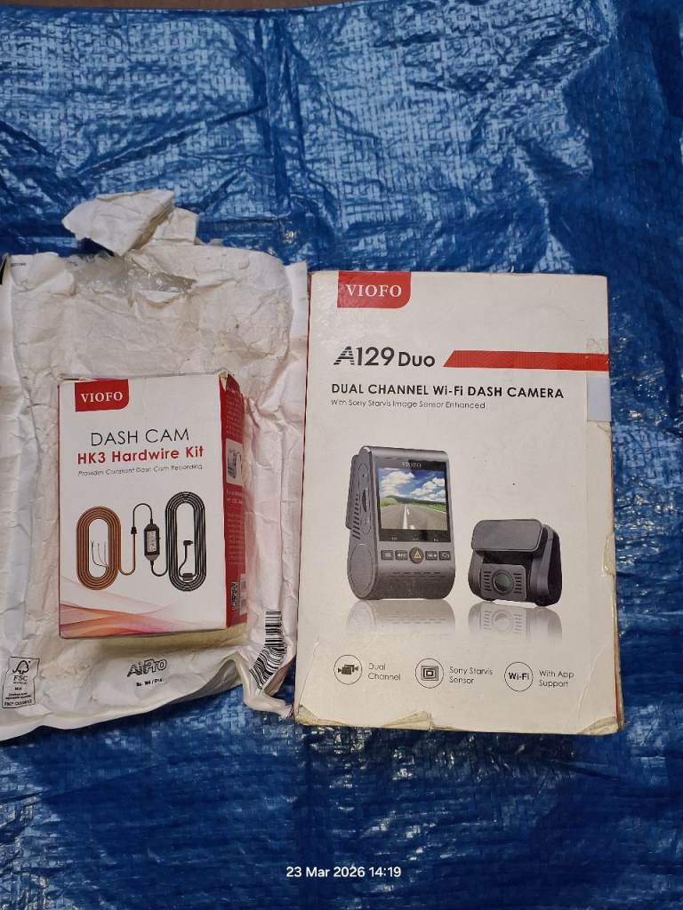 Viofo car dash cam kit 2K front and HD rear 