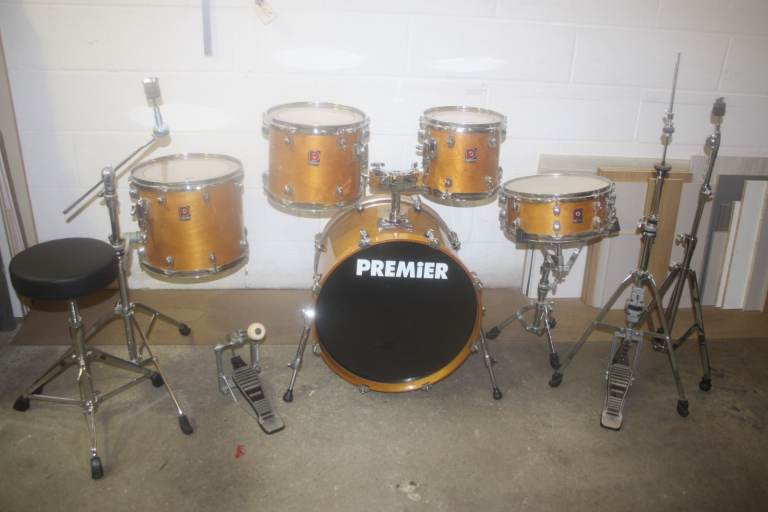 Premier XPK Natural Varnished 5 Piece Drum Kit ~ 20in Bass ~ Made in England ~ Hardware ~ £575 ono