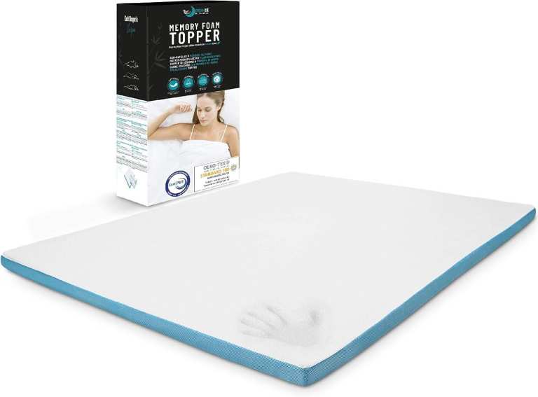 Dreamze: Orthopaedic Memory Foam Mattress Topper 150 x 200 cm King Size, 5cm - Chemical-Free, Bamboo