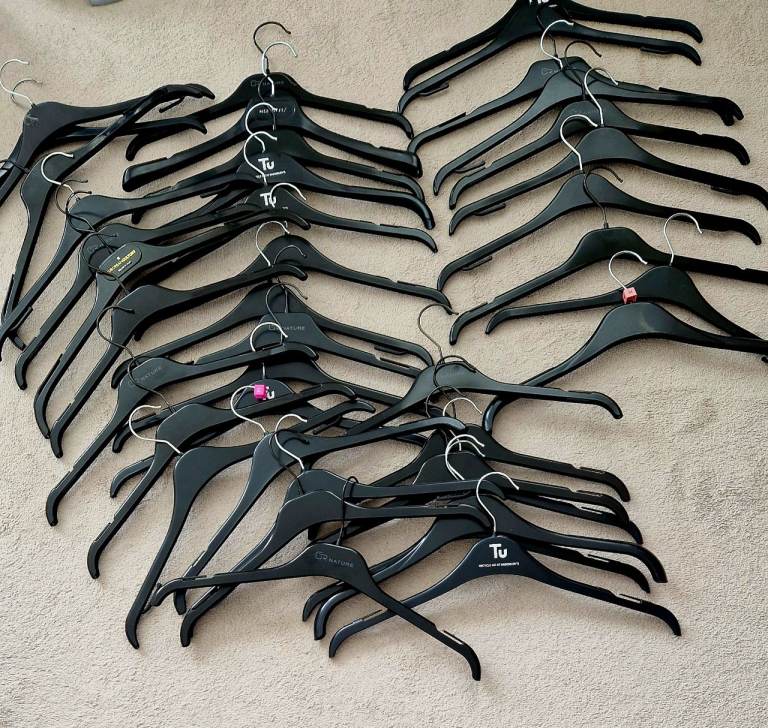 40 Black Coat Hangers