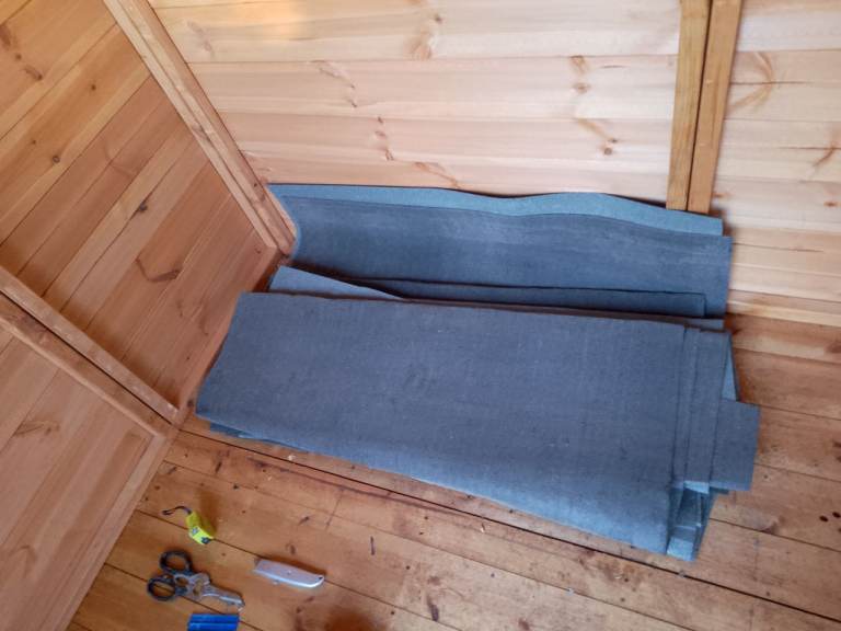 Unused green felt enough for a 7ft x 7ft shed