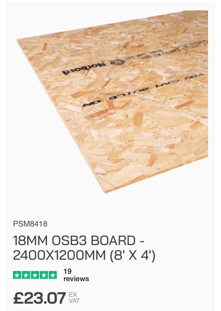 18mm Osb board 2.4m x 1.2m Brand new 