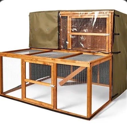 Pets at Home Hawthorne Lodge Guinea Pig Hutch with Double Rum + Hutch Cover