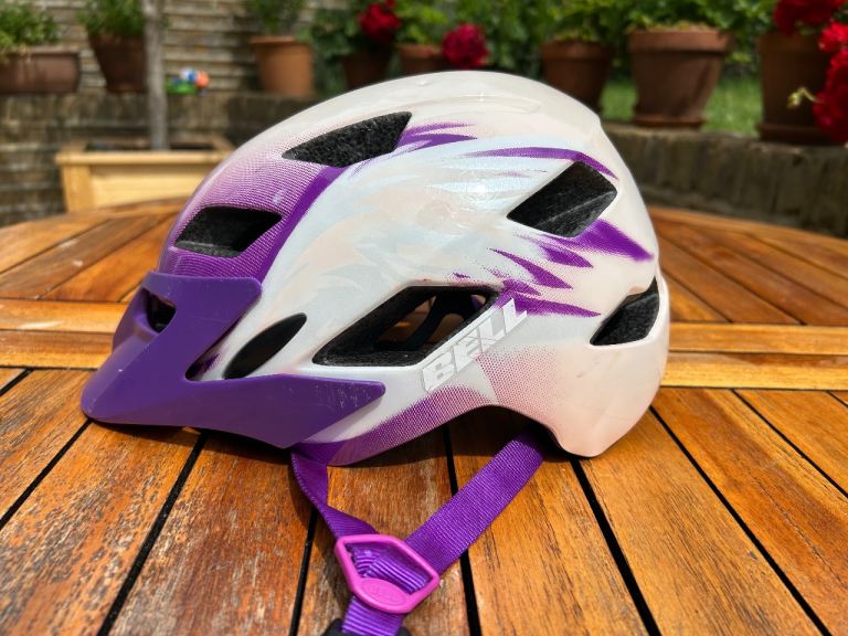 Purple pink bicycle helmet for kids children
