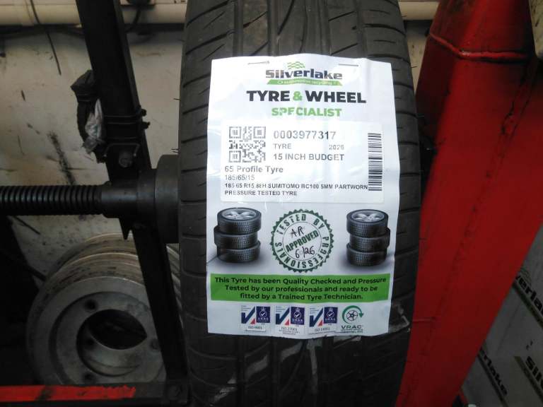 185 65 R15 88h Sumitomo Bc100 5mm Partworn Pressure Tested Tyre