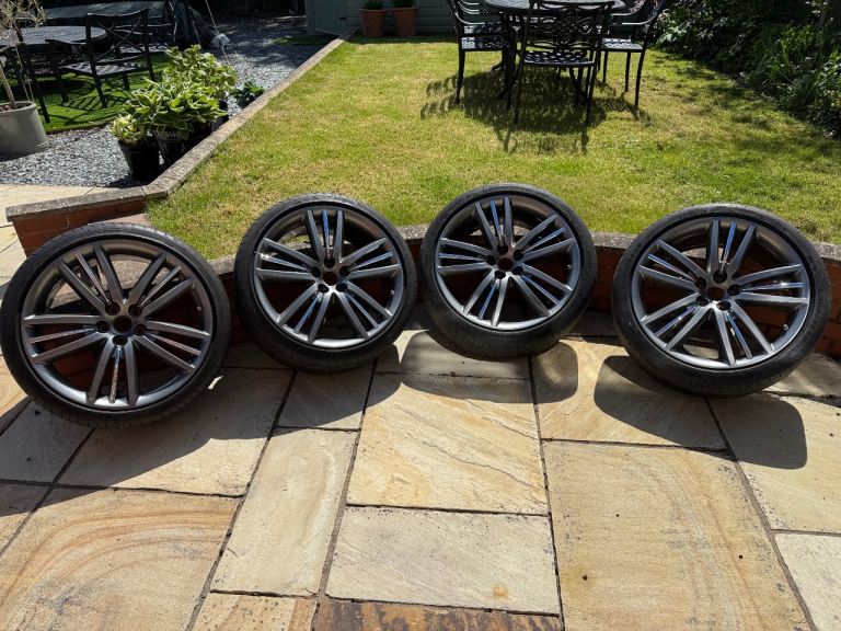Set of Jaguar XF  Alloy wheels & Goodyear Eagle F1 Asymmetric 3 tyres with TPMS valves / programmer
