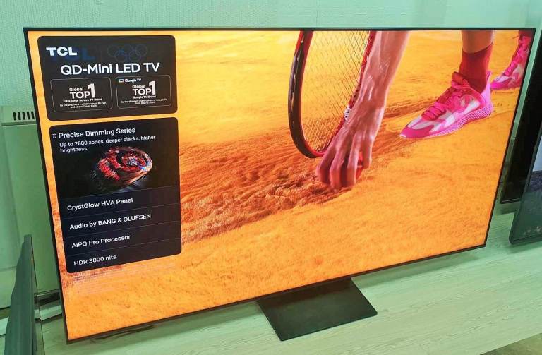TCL 85C7K 85” QD MINI LED 4K HDR10+ DOLBY IQ 144HZ IMAX GOOGLE TV with Bang and Olufsen sound system