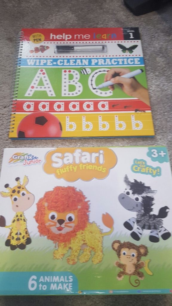 Safari 'Fluffy Animals' Assembly Kit & Wipe Clean Practice Learning Book